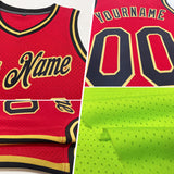 Custom Neon Green Purple-White Authentic Throwback Basketball Jersey