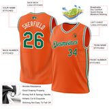 Custom Orange Kelly Green-White Authentic Throwback Basketball Jersey