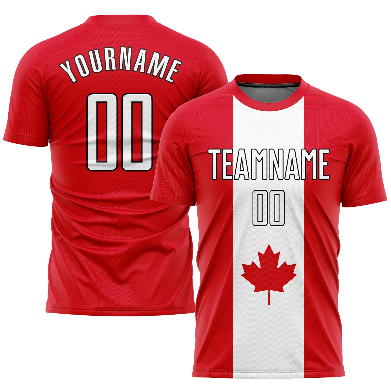 Custom Black Red-White Sublimation Soccer Uniform Jersey