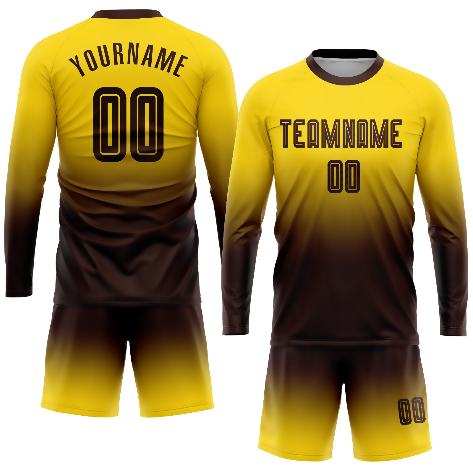 Custom Gold White-Black Sublimation Soccer Uniform Jersey Discount