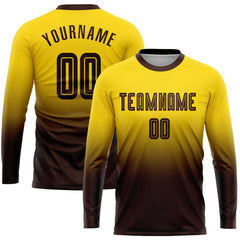 Cheap Custom Orange White-Brown Sublimation Long Sleeve Fade