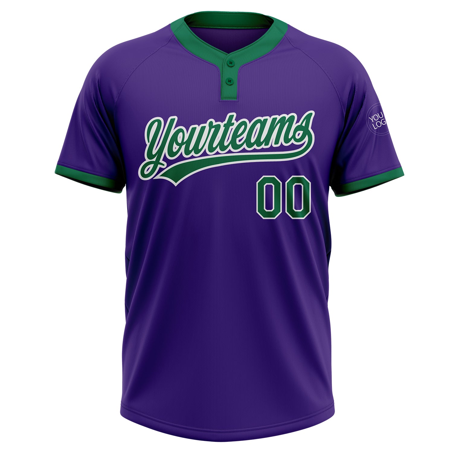 Custom White Pink-Kelly Green Two-Button Unisex Softball Jersey Women's Size:S