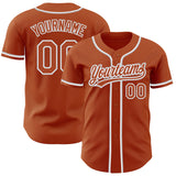 Custom Texas Orange White-Gray Authentic Baseball Jersey