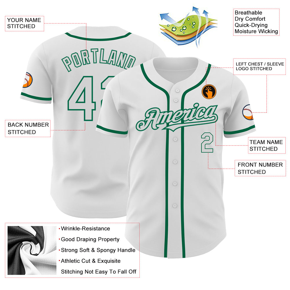 Custom Pinstripe Baseball Jersey Orange Kelly Green Kelly Green