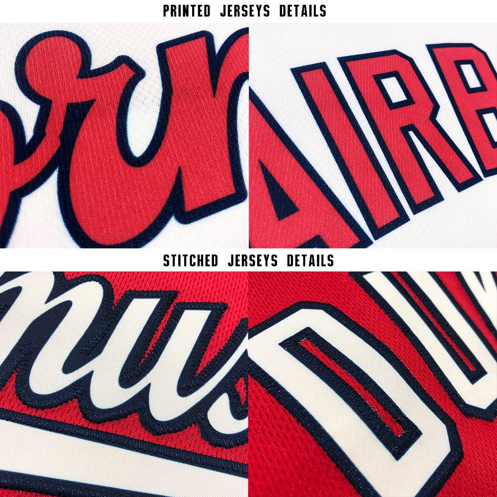 Custom White Red Pinstripe Red-White Authentic Baseball Jersey – FanCustom