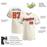 Custom Cream Orange-Royal Authentic Baseball Jersey