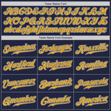 Custom Navy Gold-White Authentic Baseball Jersey