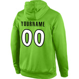 Custom Stitched Neon Green White-Black Sports Pullover Sweatshirt Hoodie