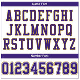 Custom White Purple-Old Gold Mesh Authentic Football Jersey